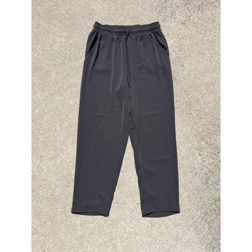 Melloday Pants Women Size XL Black Straight Leg Pull On Elastic‎ Waist Pockets